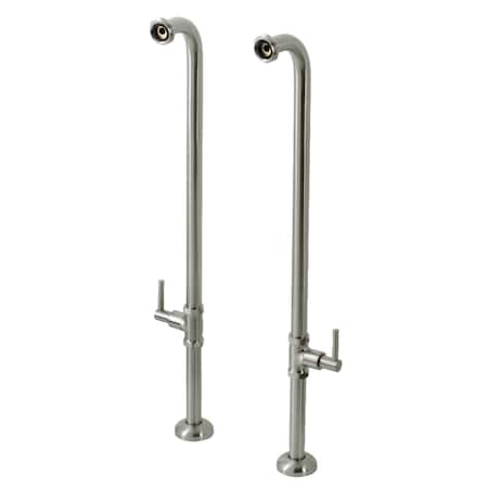 Aqua Vintage AE810S8DL Freestanding Tub Supply Line, Brushed Nickel AE810S8DL